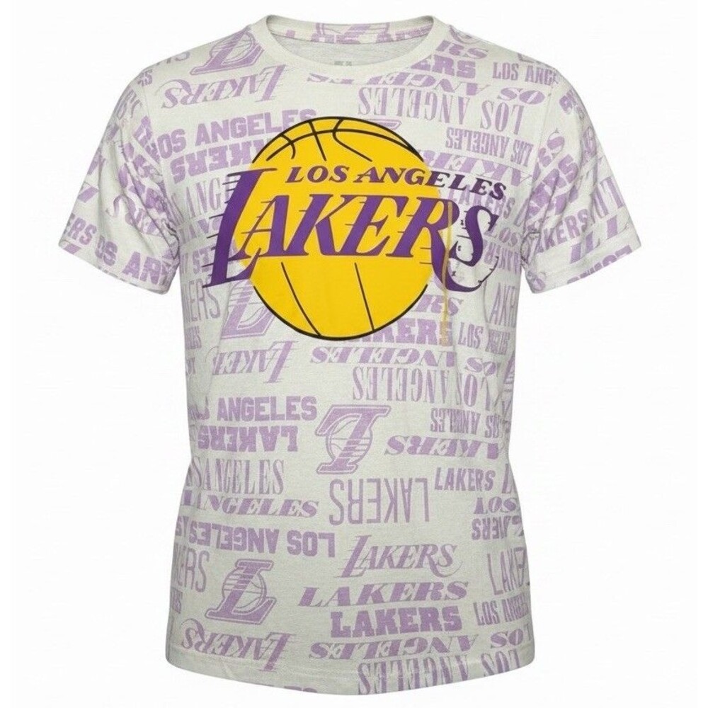 NBA‎ Los Angeles Lakers Logo Shirt Ultra Violet Women's White & Purple NEW Small